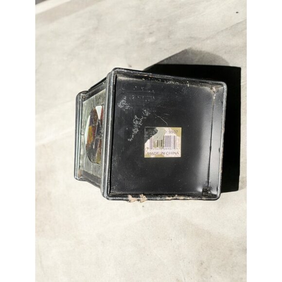 Vintage Stained Glass & Metal Lantern - Picture 5 of 12